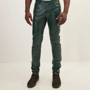 Pantalones de Hombre Hechos en Fábrica, Pantalones Casuales de Cuero, Corte Recto, Cintura Elástica Media, Impermeables y Transpirables, Moda de Invierno, Alta Calidad - Product Image 4