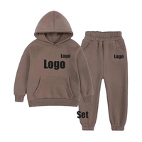 Conjunto de Chándal de Invierno Ligero para Niños con Estampado Personalizado, Pantalones y Sudadera de Poliéster/Algodón, Unisex