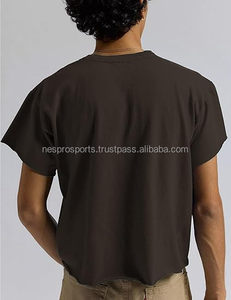 T-shirt ample et court pour homme, style streetwear décontracté, tenue d'été, manches courtes, coupe ample, en coton, vente en gros de vêtements - Product Image 3
