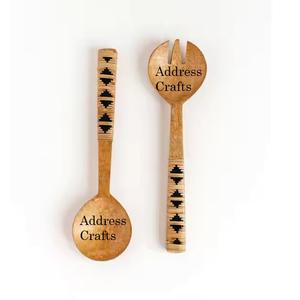 Meilleures ventes : Cuillère et fourchette à salade en bois avec manche en résine, logo personnalisé, qualité fantastique, ustensiles de cuisine, couverts - Product Image 3