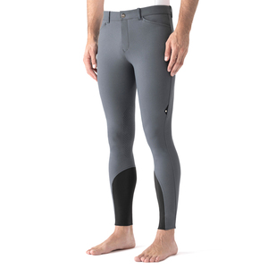 Culotte d'équitation homme en polyester, bambou et élasthanne, respirante, coupe ajustée, taille mi-haute, avec fermeture auto-agrippante et logo personnalisable - Product Image 1