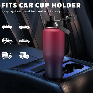 Borraccia Sportiva Isolata con Cannuccia, Adatta a Qualsiasi Portabicchieri Auto, Coperchio con Beccuccio in Acciaio, Borsa con Manico in Paracord - Product Image 3