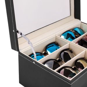 12 pezzi portaoggetti in pelle per occhiali e occhiali da sole cassetto portaoggetti con chiusura a chiave per ottica Idea regalo - Product Image 5