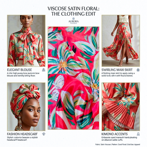 Tela de Satén de Poliviscosa de Diseño para Vestidos de Mujer Contemporáneos, Conjuntos Coordinados y Prendas Elegantes - Product Image 5