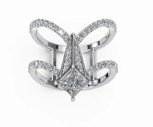 Anillo de Diamantes de 9kt, 14kt, 18kt en Oro Amarillo, Rosa y Blanco, Joyería Fina de Diseño, Anillo Elegante para Mujer, Regalo de Compromiso Hecho a Mano - Product Image 1