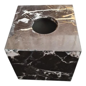Juego de baño de mármol de lujo de seis piezas, dispensador de jabón rectangular, portacepillos de dientes, bandeja, fácil de limpiar - Product Image 2