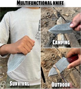 มีดล่าสัตว์เหล็กดามัสกัสคุณภาพพรีเมียม ด้ามจับสบายมือ มีดสกินเนอร์ ความแข็งสูง มีดล่าสัตว์สำหรับกิจกรรมกลางแจ้ง ODM OEM - Product Image 5