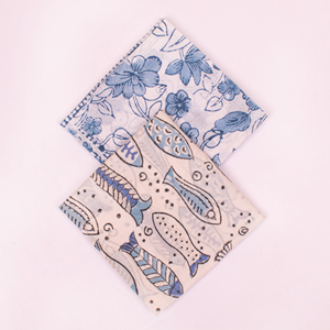 Foulard carré durable en coton, bandana imprimé à la main pour l'été, accessoires unisexes multicolores écologiques - Product Image 3