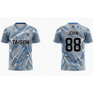 Camiseta de Pickleball para Hombre, 240 GSM, Poliéster, Tejido Transpirable, Azul Gris Sólido, Impresión por Transferencia de Calor, Logotipo Personalizado, Deporte de Equipo - Product Image 1