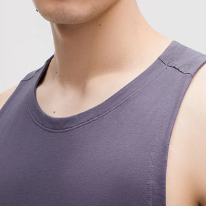 Custom Men Tank <b>Top</b> <b>Plus</b> <b>Size</b> Sporty Gym Singlet Breathable Summer Knitted 3D Embroidery Front Silk Screen - Product Image 5