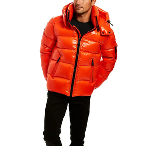 Men's Winter Outdoor Zipper Jacket Fur Decoration Custom Logo Quilted Brown Polyester <b>Stand</b> Short Puffer Wholesale Sublimation - Product Image 6