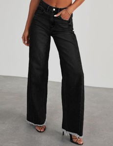 Pantalones Cargo de Mezclilla para Mujer, Color Personalizado, Cintura Media, Corte Recto Regular, Transpirables, Ligeros, con Parches y Agujeros - Product Image 4