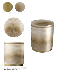 Mesa Auxiliar Redonda Moderna de Piedra Alabastro para Sofá, Dormitorio, Sala de Estar, Mueble Redondo de Estilo Antiguo - Product Image 2