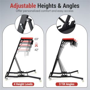 Crawler per Riparazioni Auto Resistente con Capacità di 180 kg, Regolabile a 4 Livelli di Altezza e Pieghevole - Product Image 6