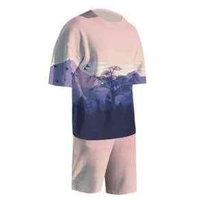 Men's <b>Twin</b> <b>Set</b> T-Shirt and Shorts Custom Cotton Blend Sportswear Summer Outfit OEM ODM Private Label Supplier - Product Image 3