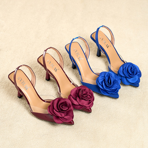 Rose Slingback Stilettos - Pointed Toe High Heel <b>Sandals</b> for Women - Product Image 4