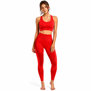 Seamless Women's Exercise Clothing Yoga Set Athletic Sports Bra High Waist Gym Leggings Custom OEM ODM Supplier <b>Top</b> Supplier - Product Image 1