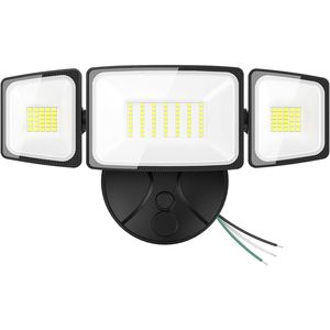 Fari di Sicurezza da Esterno 75W, 7000LM di Luminosità, con Interruttore, 3 Teste Regolabili, IP65 Impermeabile, 6500K, Montaggio a Parete - Product Image 1