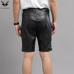 Nouveauté 2026 – Short en cuir noir respirant pour homme, tendance, confortable, avec logo personnalisé, haute qualité, style clubwear et streetwear - Product Image 4