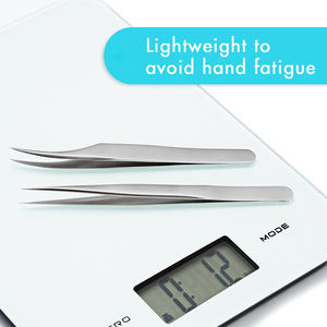 Pince à épiler pour extensions de cils, ensemble de pinces à épiler droites, courbées, à pointe fine, finition Dal, kit de pinces à épiler pour soins de beauté avec étui - Product Image 3