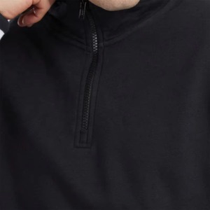 Men Fashion Hoodie Oversized Streetwear Pullover Custom Logo OEM Wholesale Manufacturing Men's Black Quarter Zip hoodies - Product Image 5