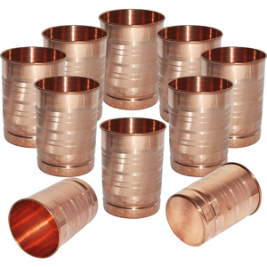 Vaso de cobre pulido con diseño elegante y revestimiento apto para alimentos, ideal para beber de forma saludable e hidratación consciente. - Product Image 2