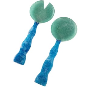 Juego de servidores de ensalada hechos a mano 100% de resina para uso doméstico y hotelero, incluye cuchara para helado, para servir ensalada, ligeros. - Product Image 6