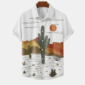 Camisa de Cactus del Desierto para Hombre, Estampado 3D, Camisa Hawaiana de Verano, Estilo Harajuku, Blusa de Moda, Manga Corta, Ropa de Playa para Vacaciones - Product Image 6
