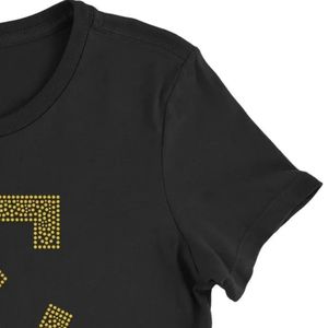Camiseta Negra con 10 Perlas y 2 Rubíes de la Fraternidad Griega Sigma Gamma Rho, Cuello Redondo, Manga Corta, con Pedrería, Estilo Casual - Product Image 3