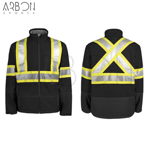 2026 High Visibility Reflective Safety Black Color Durable Outdoor Workwear High Visibility Reflective Tape <b>Waterproof</b> <b>Jackets</b> - Product Image 3