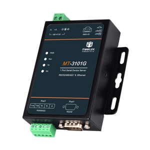Servidor de Dispositivos Seriales Industriales MT-3101G, Convertidor RS232/485/422 a Ethernet para Montaje en Pared - Product Image 2