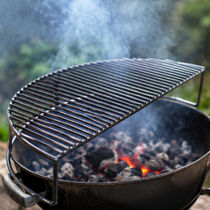 Heavy Duty Half Moon Stainless Steel <b>BBQ</b> <b>Grill</b> Grate Portable Raised Charcoal Barbecue Rack for Outdoor Cooking - Product Image 3