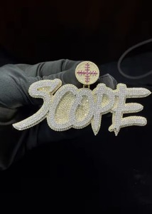 Custom Bail Letter Name Pendant 925 Silver Gold Plated Luxury Hip Hop Iced VVS Moissanite Men's GCI & IDGL Certified - Product Image 2