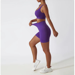 Ensemble de sport et de fitness sexy pour la course et le yoga, taille haute, anti-choc, sans couture, résistant et solide - Product Image 3