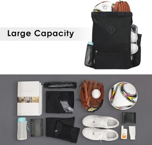 Wholesale Custom Logo Drawstring Gym Backpack With Shoe Compartment <b>Large</b> Capacity Water Resistant Sports Bag For Men Women Bulk - Product Image 5