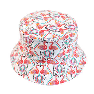 Top Selling Custom Logo Tropical <b>Flamingo</b> Print Bucket <b>Hat</b> Unisex Canvas Summer Beach Casual <b>Hat</b> Adult Fashion Style - Product Image 3