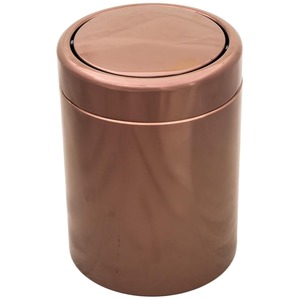 Poubelle moderne en acier inoxydable couleur or rose pour salle de bain, chambre, cuisine ou bureau – Poubelle décorative élégante pour intérieur - Product Image 1