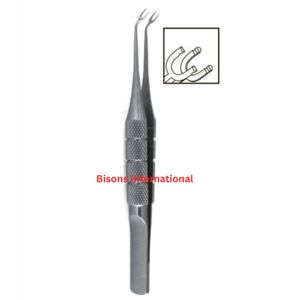 คีมจับยึดแบบมืออาชีพ Hofmann-Polack สำหรับการผ่าตัดจุลศัลยกรรมตา ยี่ห้อ BISONS ผลิตจากสแตนเลสสตีล ใช้ซ้ำได้ - Product Image 1