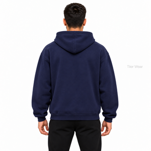 Tiier Wear <b>Men's</b> <b>Navy</b> Blue Pullover <b>Hoodie</b> Casual Long Sleeve Sweatshirt With Front Pocket Wholesale <b>Men</b> Hoodies - Product Image 4