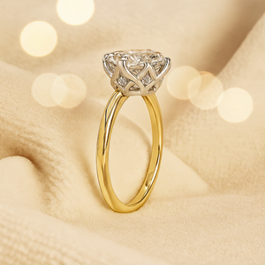 แหวนหมั้นเงินแท้ 925 ประดับโมอิสซาไนต์ทรงเรเดียนท์คัท 2.10 กะรัต ดีไซน์คลาสสิคทรงดอกบัว เหมาะสำหรับเป็นของขวัญวันครบรอบแต่งงานและงานปาร์ตี้ - Product Image 3