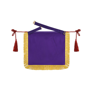 Tablier de Maître Maçon Global Supply en Velours Violet, Broderie de Luxe, Qualité Garantie, Tablier de Loge Bleue, Ruban Violet, Franges Dorées - Product Image 2