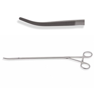 Disector curvo profesional VATS con eje de 7 mm, mordazas dentadas, 33.5 cm de longitud total, 23.3 cm de longitud de trabajo, con mecanismo de trinquete – ZETOMEDPRO - Product Image 1