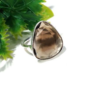 Natural Smoky Quartz Checker Cut <b>Ring</b>, Smoky Quartz Gemstone <b>Ring</b>, 925 Sterling Silver <b>Ring</b>, Handmade Statement <b>Ring</b> - Product Image 3