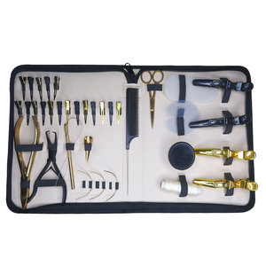 Kit d'outils professionnels de haute qualité en acier inoxydable pour extensions de cheveux, pince à sertir à 2 trous, 12 pinces à cheveux, outil de séparation mini - Product Image 2