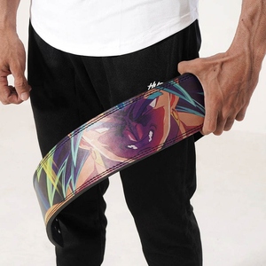 Cinturón de levantamiento de pesas ajustable con cierre de hebilla con estampado de anime vibrante, soporte transpirable para la cintura para entrenamiento de fuerza y uso en el gimnasio - Product Image 3