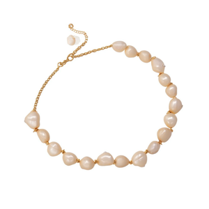 Gold Plated Shell Pearl Cluster Anklet-Waterproof Beach Jewelry - Product Image 2