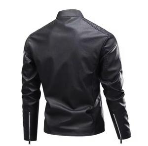 Chaqueta de Motociclista de Cuero Genuino Blanca para Hombre, Cuello Alto, Cierre de Cremallera, Corte Ajustado, Resistente al Viento, Estilo Motero, Cierre Frontal Regular - Product Image 5