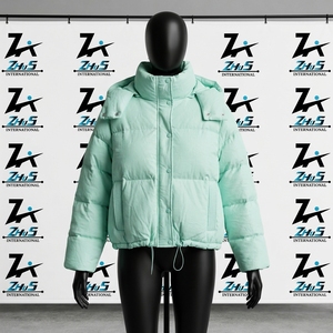 Chaqueta Corta Acolchada de Invierno para Mujer, Diseño Personalizado, Impermeable, con Capucha, Chaqueta Corta Acolchada Gruesa y Cálida - Product Image 1
