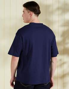Plain Vintage TShirt Drop Shoulder Oversize Summer <b>Men</b> Clothes Sportswear Running Training Outwear <b>Blue</b> Color T-<b>Shirt</b> Breathable - Product Image 3