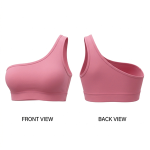 Sujetador deportivo de un solo hombro para mujer, de secado rápido, de algodón y poliéster, para yoga, ropa deportiva asimétrica de secado rápido para mujer - Product Image 5